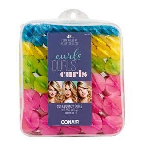Conair Foam Sponge Rollers Set | 48pcs (4 colors/4 sizes)